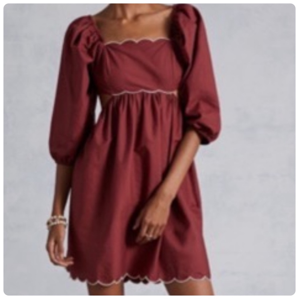 NWT Anthropologie Forever That Girl Scalloped Mini Dress, size XL